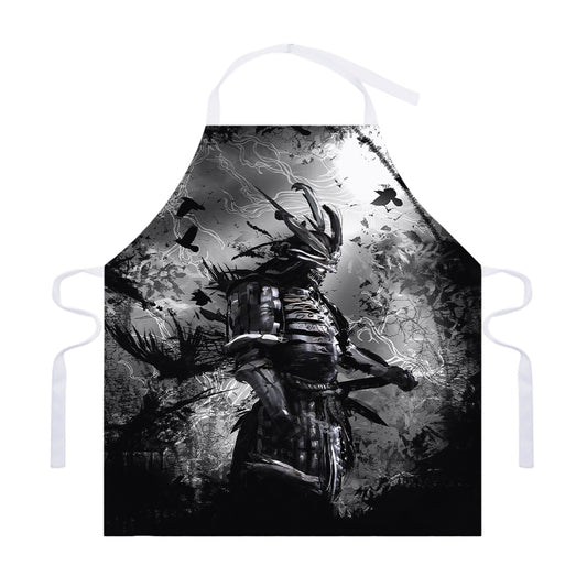 Dark Samurai Warrior Print Adjustable Apron