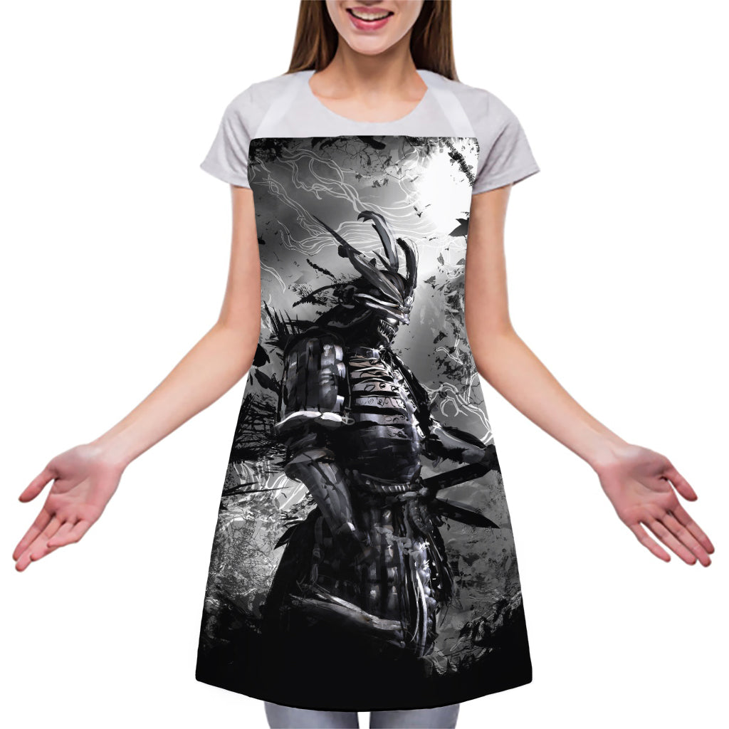Dark Samurai Warrior Print Adjustable Apron