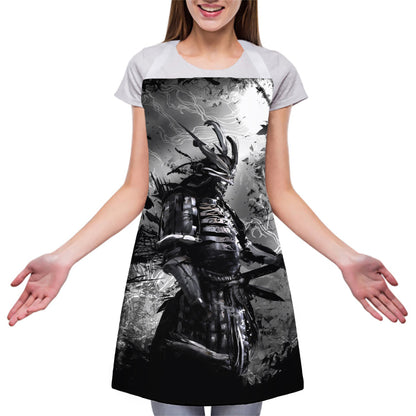 Dark Samurai Warrior Print Adjustable Apron