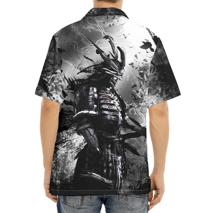 Dark Samurai Warrior Print Aloha Shirt