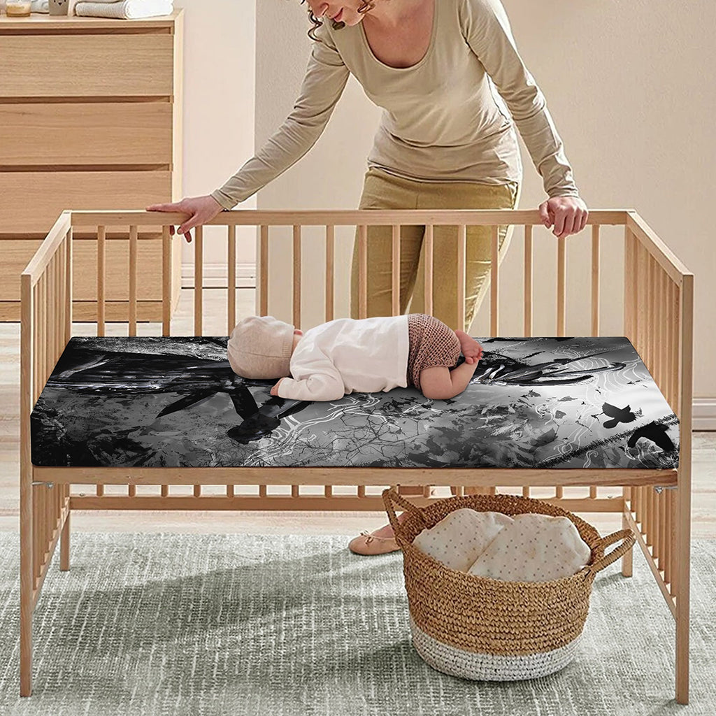 Dark Samurai Warrior Print Baby Crib Sheet
