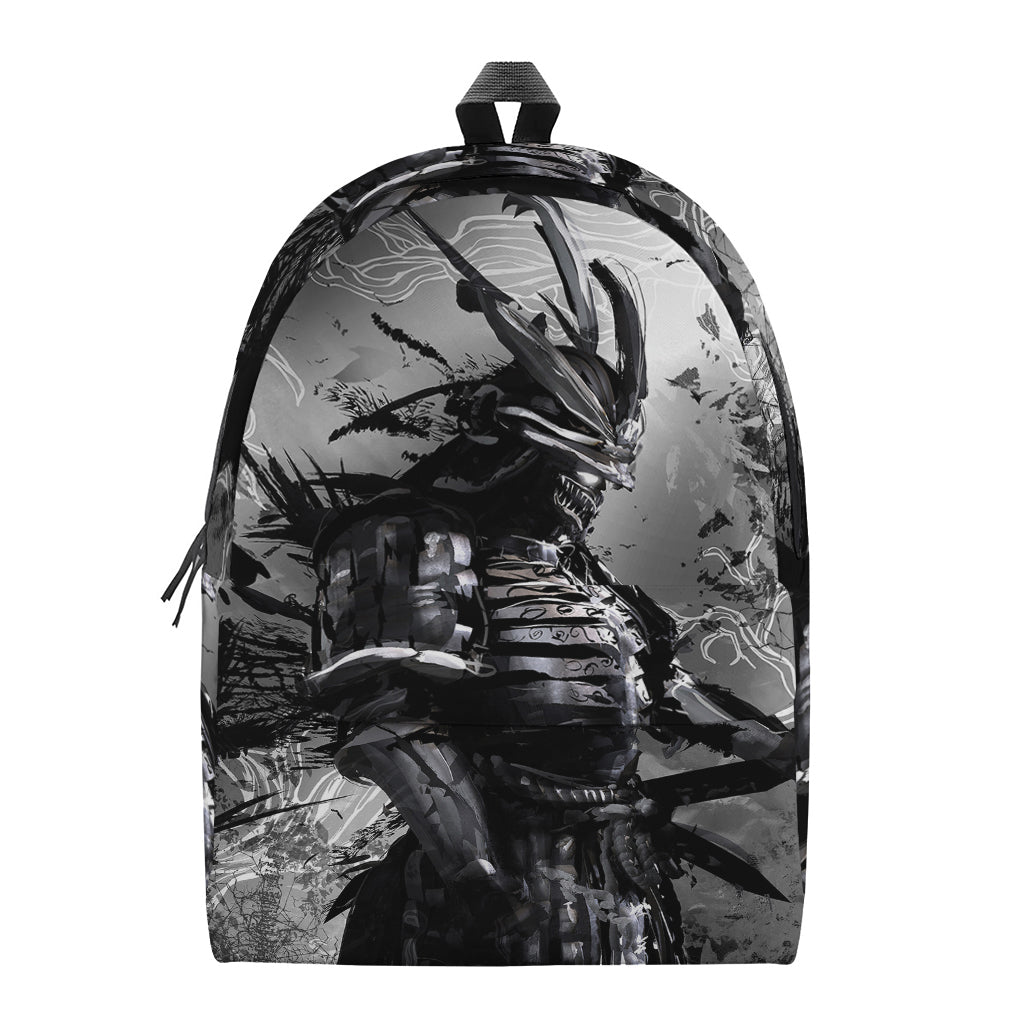 Dark Samurai Warrior Print Backpack