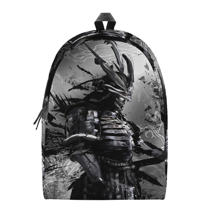 Dark Samurai Warrior Print Backpack