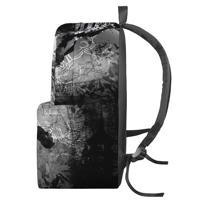 Dark Samurai Warrior Print Backpack