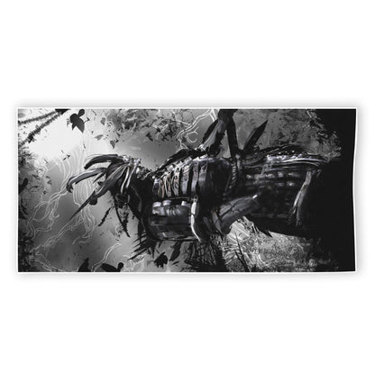Dark Samurai Warrior Print Beach Towel