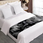 Dark Samurai Warrior Print Bed Runner