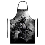 Dark Samurai Warrior Print Bib Apron With Pocket