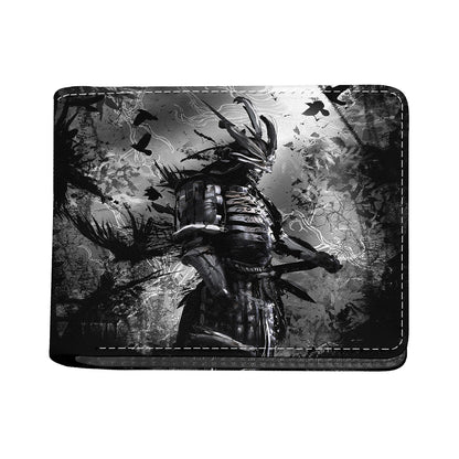Dark Samurai Warrior Print Bifold Wallet