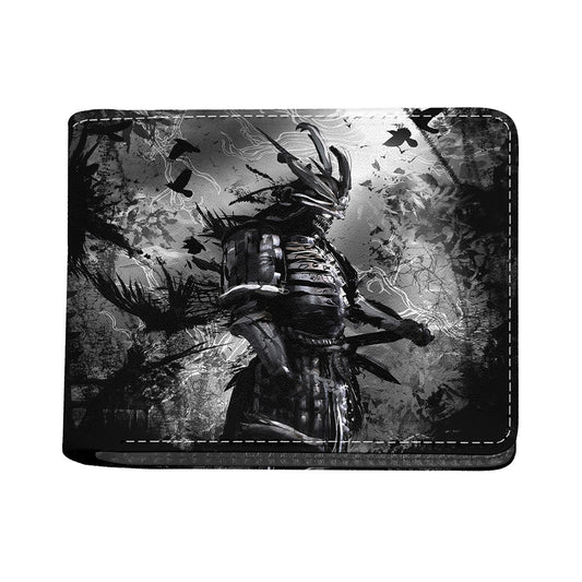 Dark Samurai Warrior Print Bifold Wallet