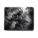 Dark Samurai Warrior Print Bifold Wallet