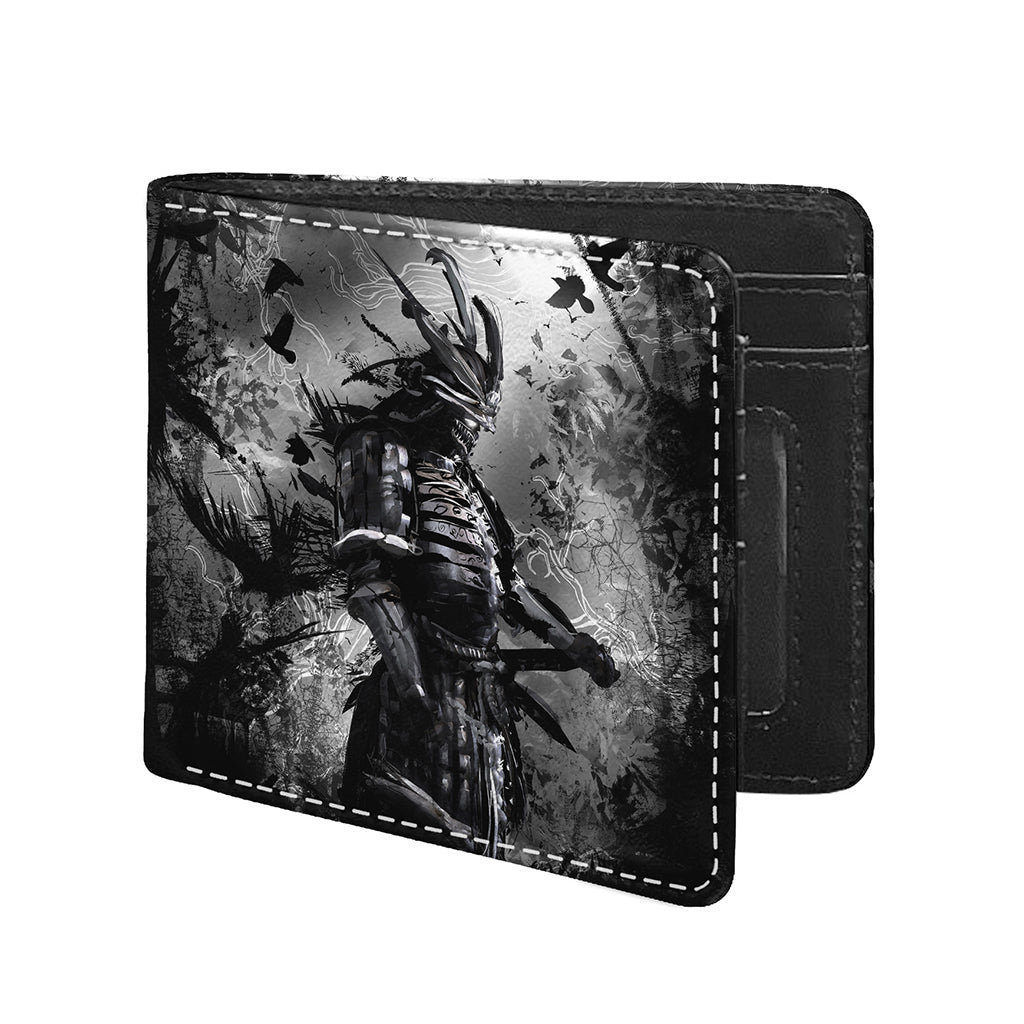Dark Samurai Warrior Print Bifold Wallet