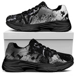 Dark Samurai Warrior Print Black Chunky Shoes