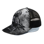 Dark Samurai Warrior Print Black Mesh Trucker Cap