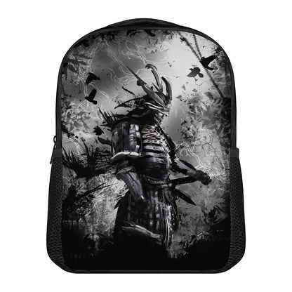 Dark Samurai Warrior Print Casual Backpack