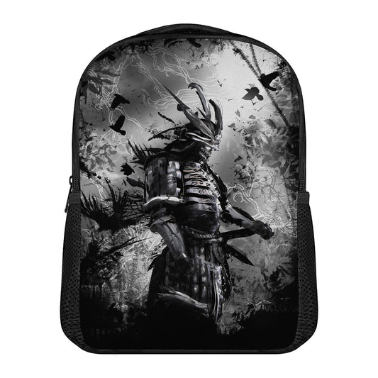 Dark Samurai Warrior Print Casual Backpack