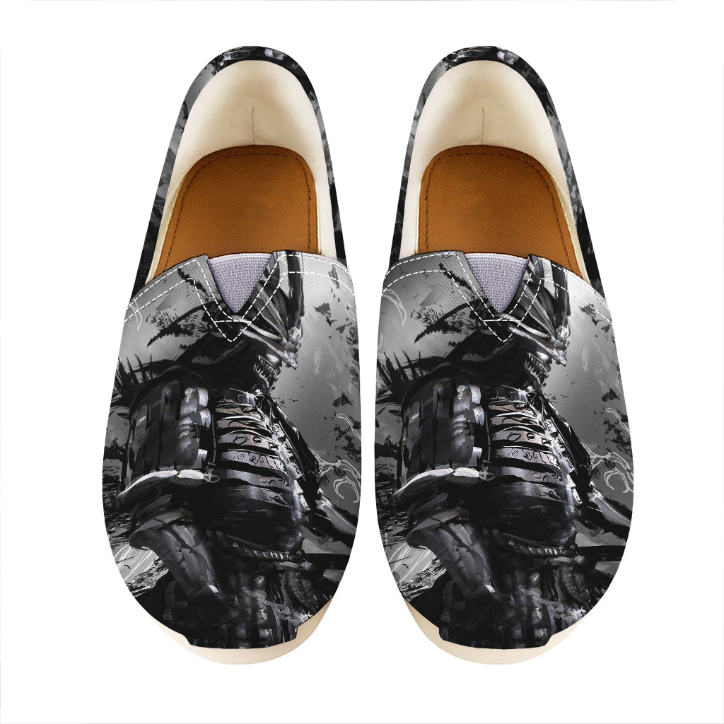 Dark Samurai Warrior Print Casual Shoes