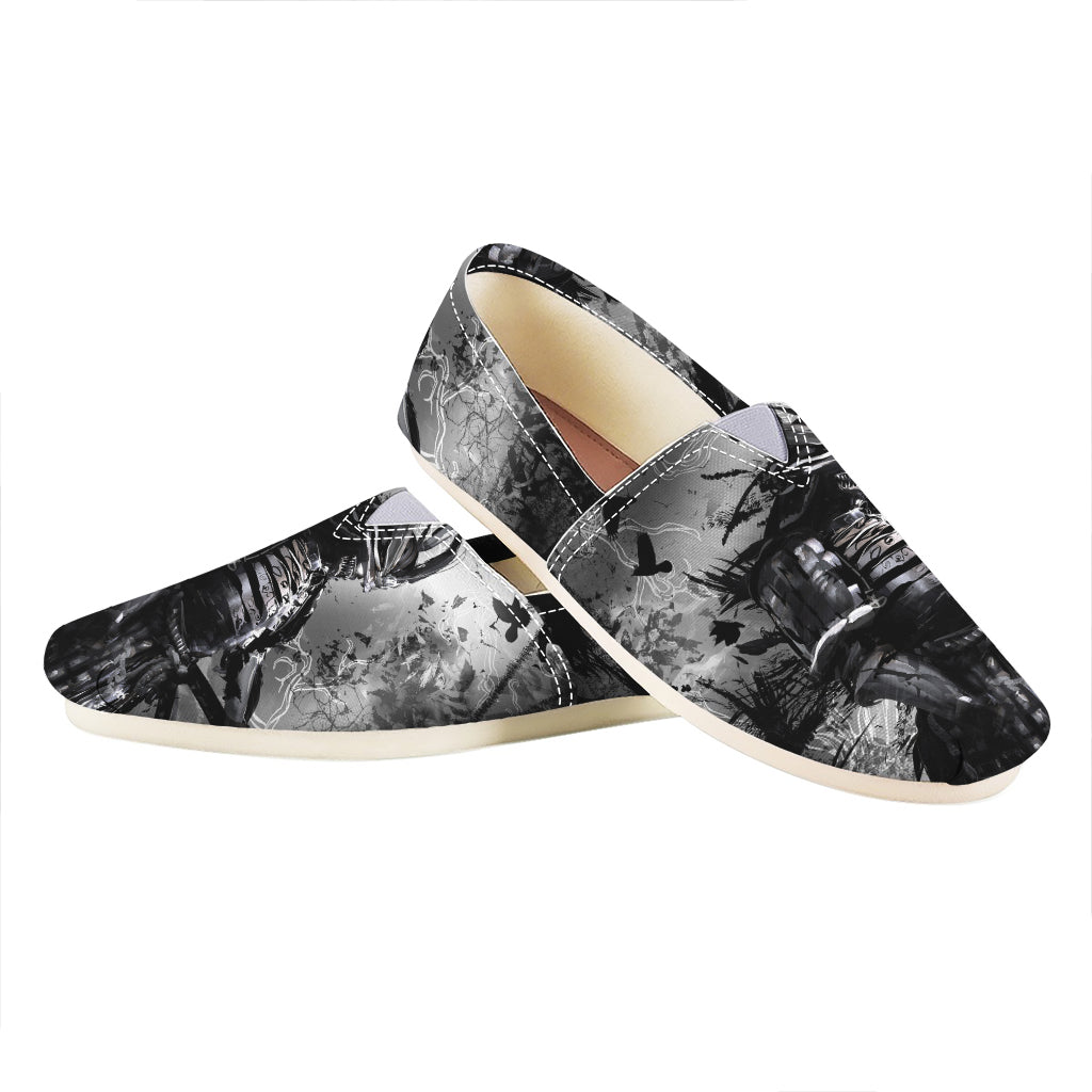 Dark Samurai Warrior Print Casual Shoes