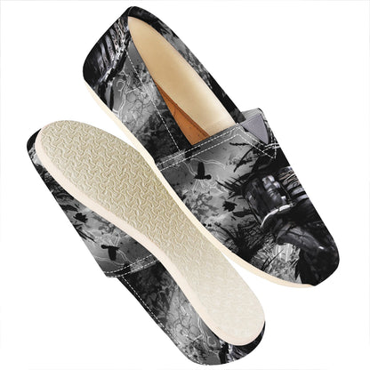 Dark Samurai Warrior Print Casual Shoes