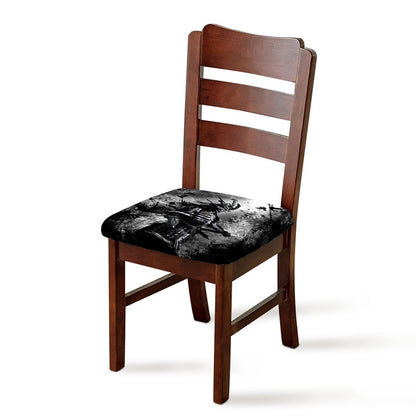 Dark Samurai Warrior Print Chair Cushion Cover