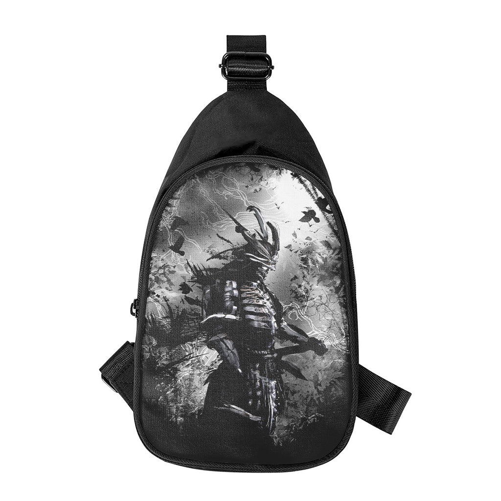 Dark Samurai Warrior Print Chest Bag