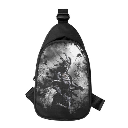 Dark Samurai Warrior Print Chest Bag