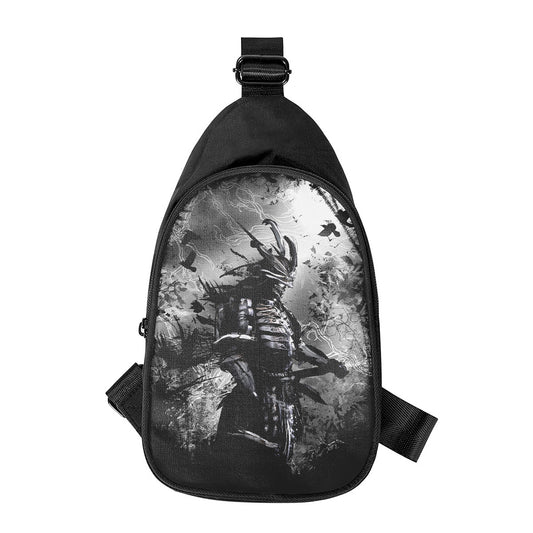 Dark Samurai Warrior Print Chest Bag