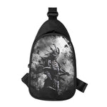 Dark Samurai Warrior Print Chest Bag