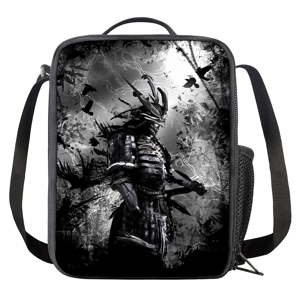 Dark Samurai Warrior Print Crossbody Lunch Bag