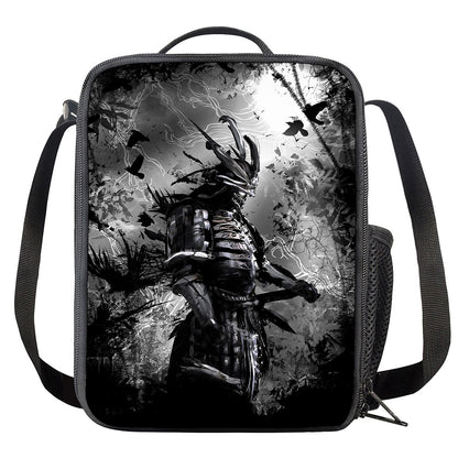 Dark Samurai Warrior Print Crossbody Lunch Bag