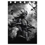 Dark Samurai Warrior Print Curtain