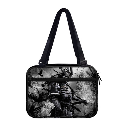 Dark Samurai Warrior Print Double Strap Bible Bag