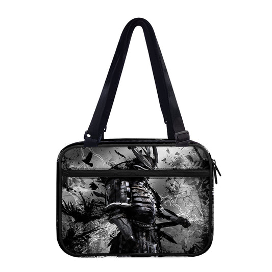 Dark Samurai Warrior Print Double Strap Bible Bag