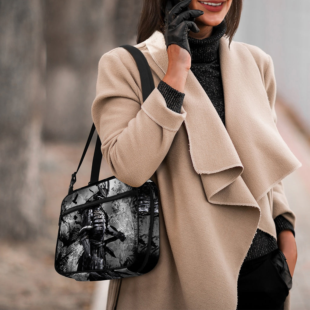 Dark Samurai Warrior Print Double Strap Bible Bag