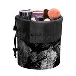 Dark Samurai Warrior Print Drawstring Makeup Bag