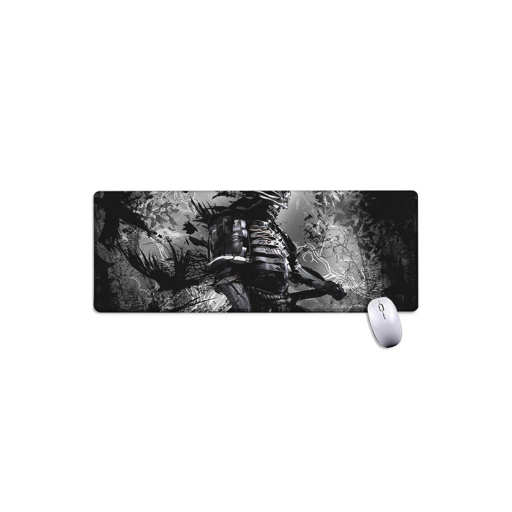 Dark Samurai Warrior Print Extended Mouse Pad