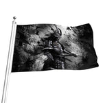 Dark Samurai Warrior Print Flag
