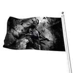 Dark Samurai Warrior Print Flag
