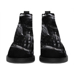 Dark Samurai Warrior Print Flat Ankle Boots