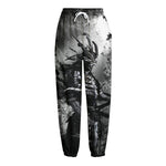 Dark Samurai Warrior Print Fleece Lined Knit Pants