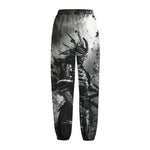 Dark Samurai Warrior Print Fleece Lined Knit Pants