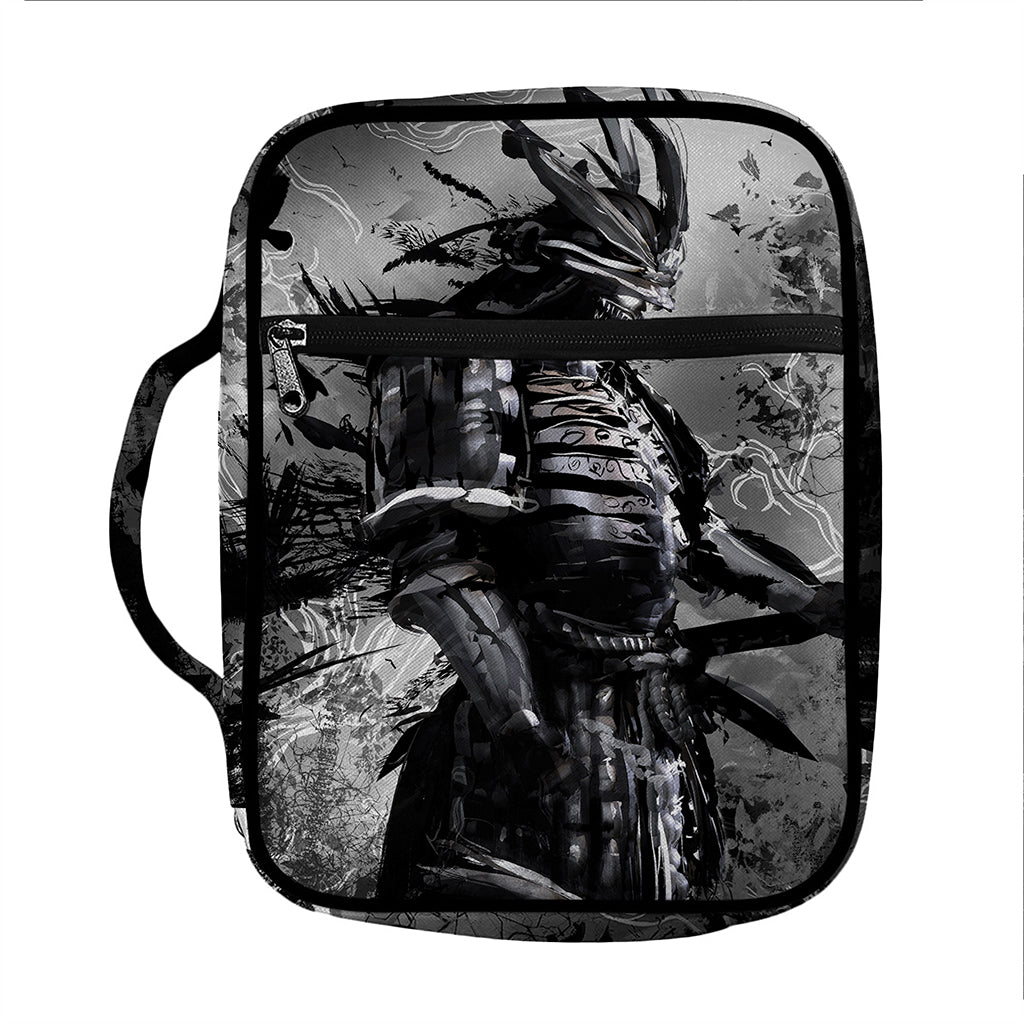 Dark Samurai Warrior Print Front Pocket Bible Bag