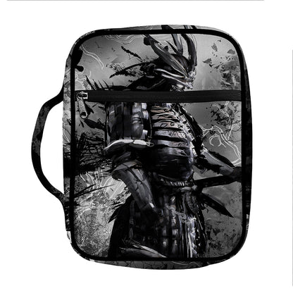 Dark Samurai Warrior Print Front Pocket Bible Bag