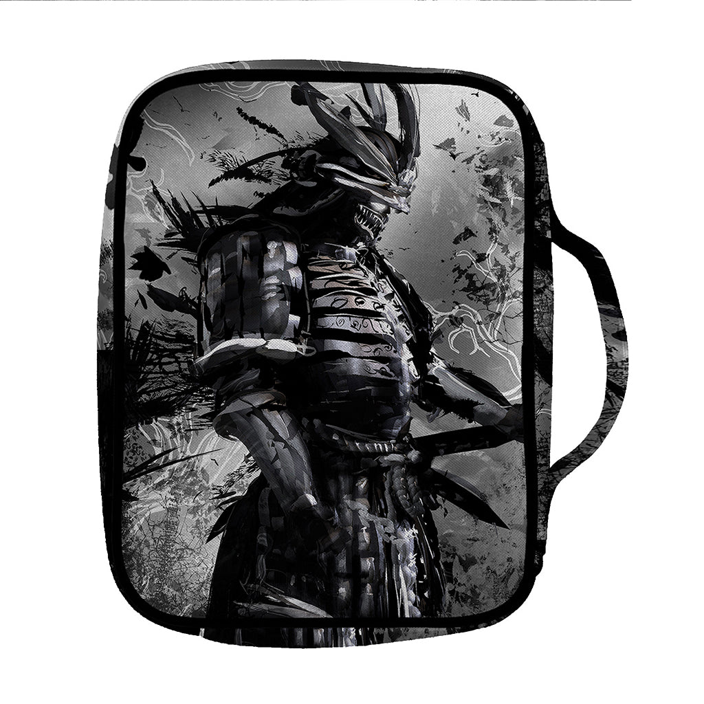 Dark Samurai Warrior Print Front Pocket Bible Bag