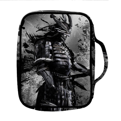 Dark Samurai Warrior Print Front Pocket Bible Bag