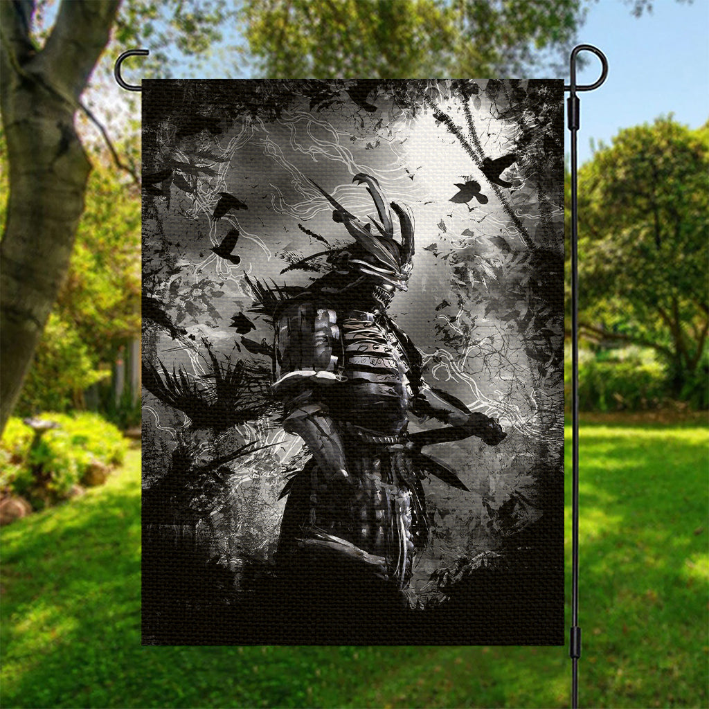 Dark Samurai Warrior Print Garden Flag