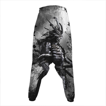 Dark Samurai Warrior Print Hammer Pants