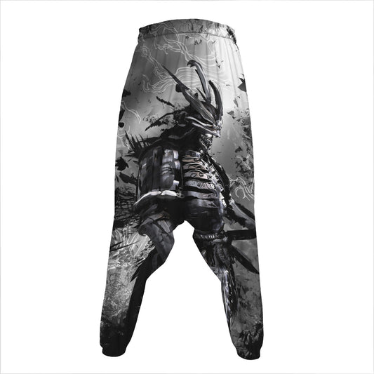 Dark Samurai Warrior Print Hammer Pants
