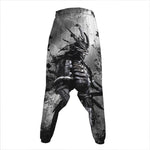 Dark Samurai Warrior Print Hammer Pants