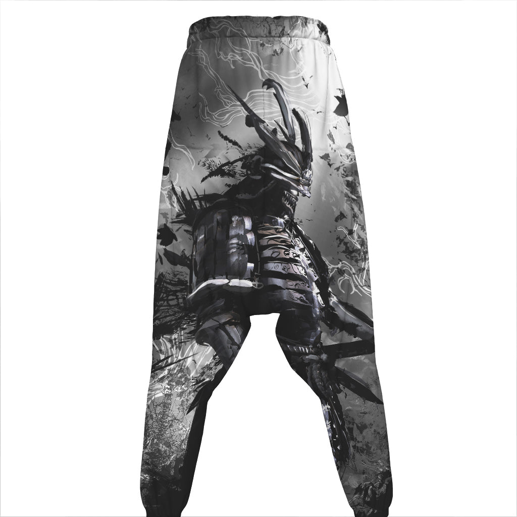 Dark Samurai Warrior Print Hammer Pants