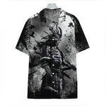 Dark Samurai Warrior Print Hawaiian Shirt